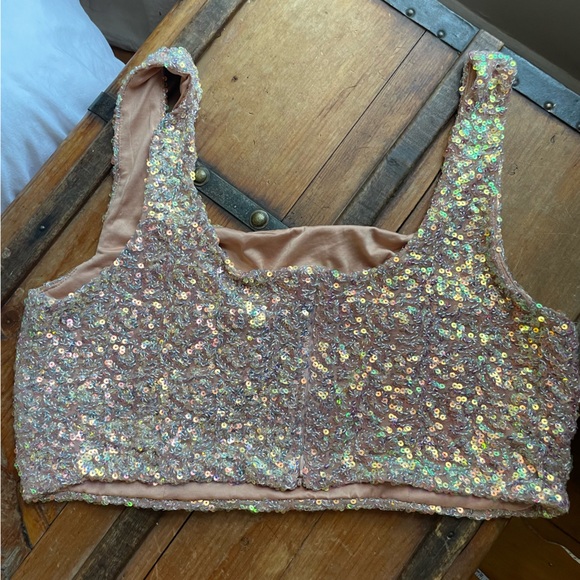 Forever 21+ Sequin Crop Tank - Picture 2 of 6